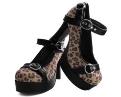 A9447L Black & Leopard Classic Platform Heel *ALL ITEMS FINAL SALE/NON-RETURNABLE* Womens