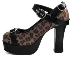A9447L Black & Leopard Classic Platform Heel *ALL ITEMS FINAL SALE/NON-RETURNABLE* Womens