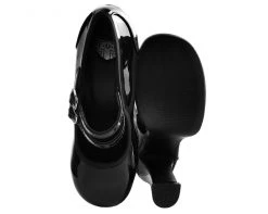A9448L Black Patent Double Strap Classic Platform Heel