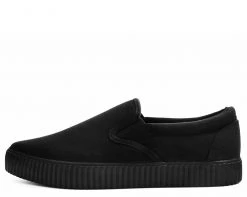 A9487 Black Basic Twill Pointed EZC Slip-On 11 A9487 Black Basic Twill Pointed EZC Slip-On