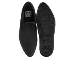 A9487 Black Basic Twill Pointed EZC Slip-On 12 A9487 Black Basic Twill Pointed EZC Slip-On