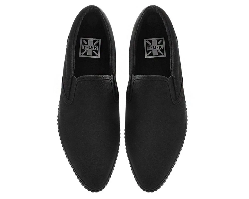 A9487 Black Basic Twill Pointed EZC Slip-On 5 A9487 Black Basic Twill Pointed EZC Slip-On