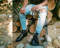 A9502 Black Hologram Pointed Lace Up Boot Womens 22 A9502 Black Hologram Pointed Lace Up Boot Womens