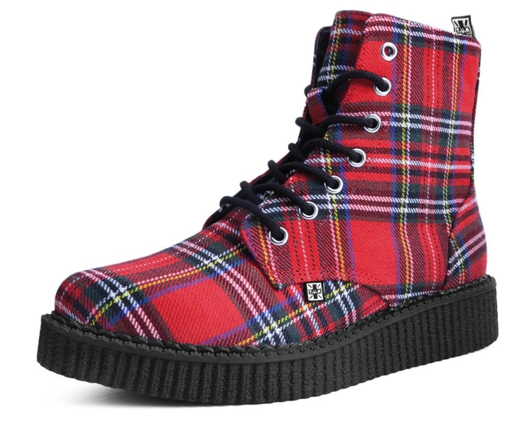 A9503 Red Plaid Pointed Lace Up Boot 2 A9503 Red Plaid Pointed Lace Up Boot