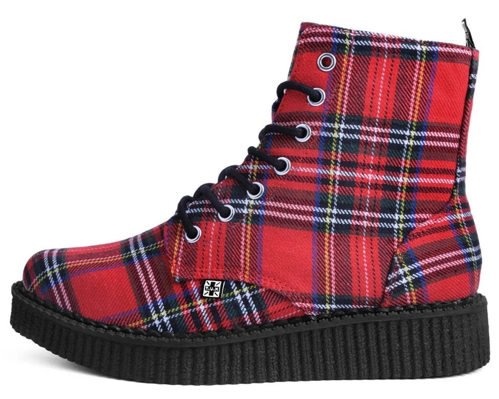 A9503 Red Plaid Pointed Lace Up Boot 4 A9503 Red Plaid Pointed Lace Up Boot