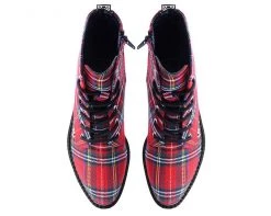 A9503 Red Plaid Pointed Lace Up Boot 13 A9503 Red Plaid Pointed Lace Up Boot