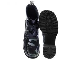 A9505L Black Hologram Patent Nosebleed Boot Womens