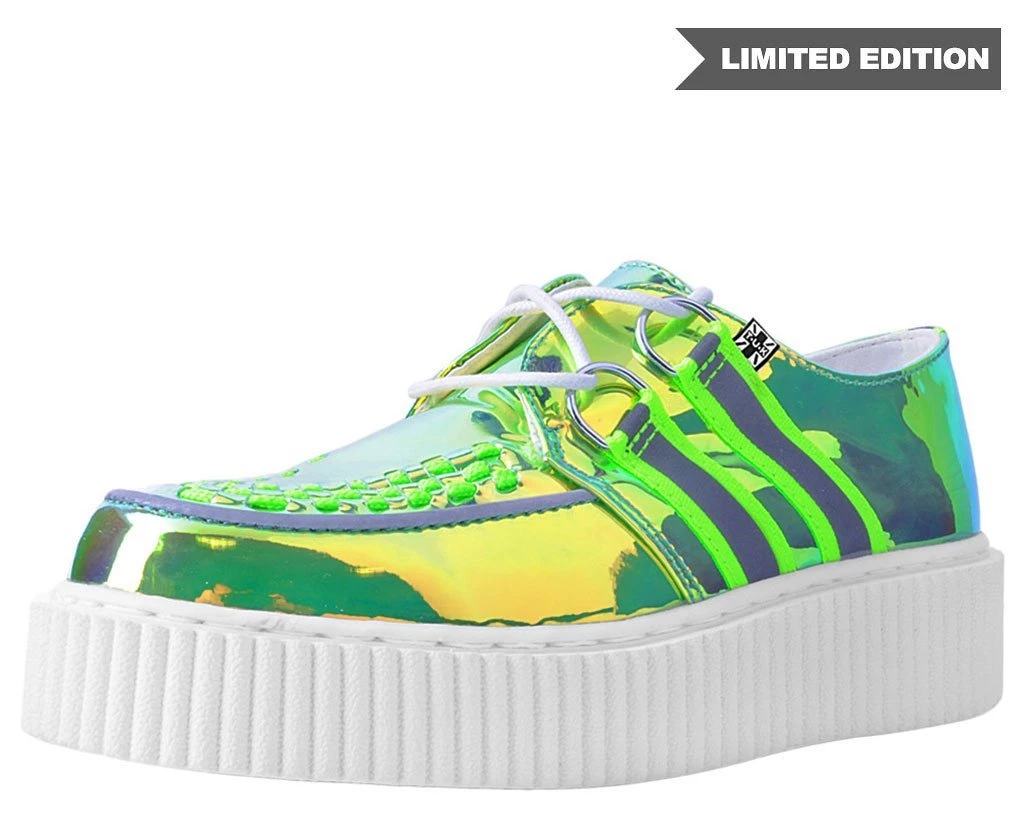 A9552 Green Hologram Reflective Stripe Casbah Creeper Womens 1 A9552 Green Hologram Reflective Stripe Casbah Creeper Womens