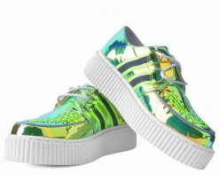 A9552 Green Hologram Reflective Stripe Casbah Creeper Womens 10 A9552 Green Hologram Reflective Stripe Casbah Creeper Womens