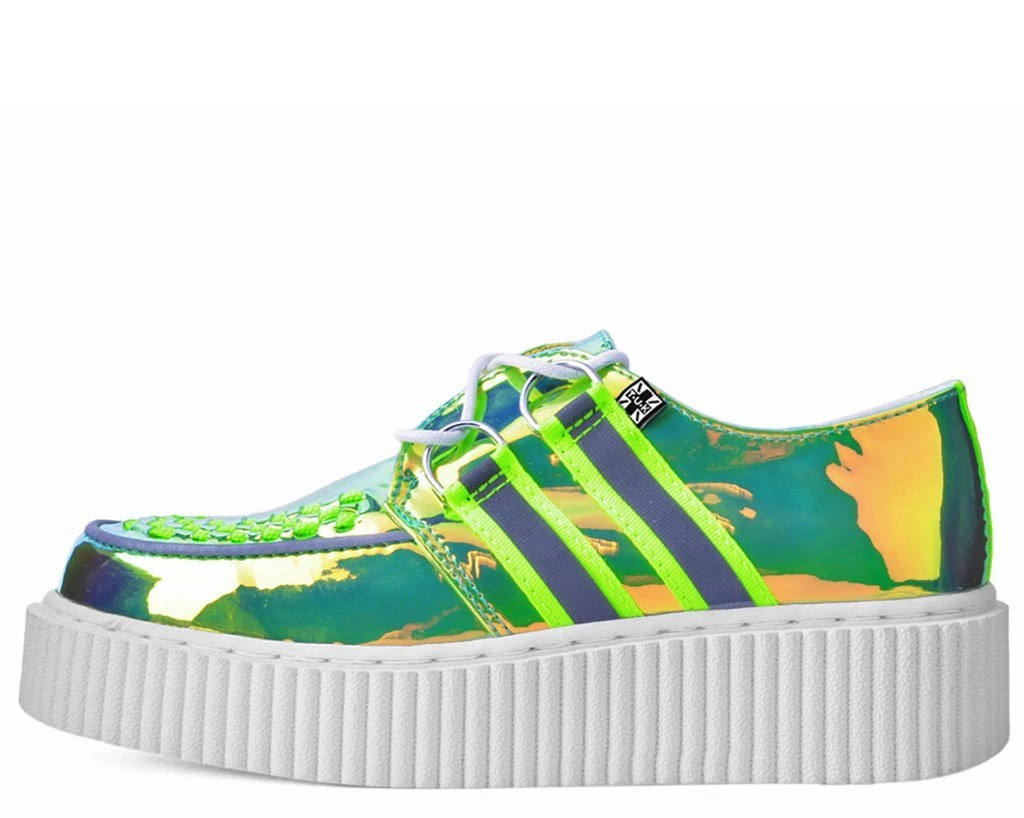 A9552 Green Hologram Reflective Stripe Casbah Creeper Womens 4 A9552 Green Hologram Reflective Stripe Casbah Creeper Womens