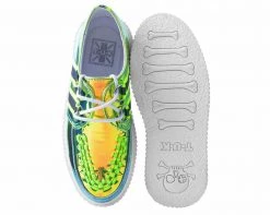 A9552 Green Hologram Reflective Stripe Casbah Creeper Womens 12 A9552 Green Hologram Reflective Stripe Casbah Creeper Womens