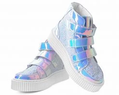 A9567 Womens Ice Iridescent High Top Casbah Creeper 8 A9567 Womens Ice Iridescent High Top Casbah Creeper
