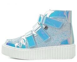 A9567 Womens Ice Iridescent High Top Casbah Creeper 9 A9567 Womens Ice Iridescent High Top Casbah Creeper