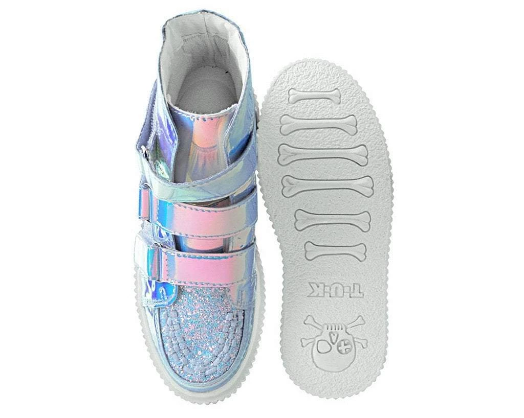 A9567 Womens Ice Iridescent High Top Casbah Creeper 5 A9567 Womens Ice Iridescent High Top Casbah Creeper