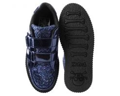 A9568 Black Hologram & Glitter Velcro Casbah Creeper Womens