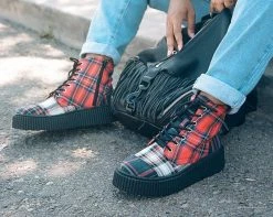 A9596 Mixed Plaid Casbah Boot Womens