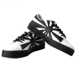 A9642 Womens White & Black Sunburst Sneaker