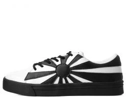A9642 Womens White & Black Sunburst Sneaker