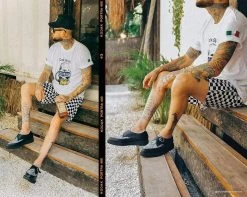 A9651 Womens Black & Grey Snake Pointed Buckle Creeper