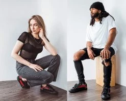 A9694 Black & Plaid Patch VLK Sneaker