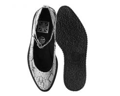 A9705L Glow Snakeskin Pointed Ballet Ankle Strap Creeper