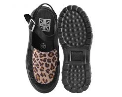A9722L Black & Leopard Wave Platform Sandal Womens