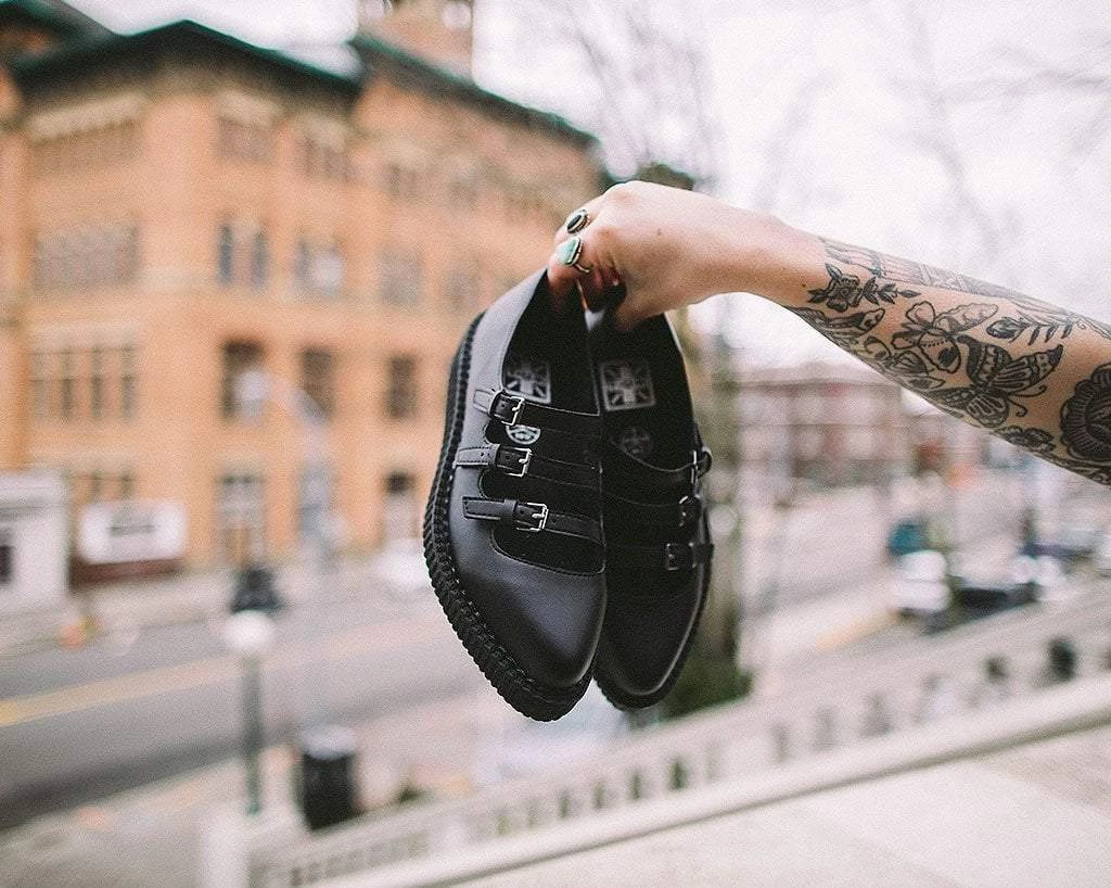 A9733L Black TUKskin™ Pointed 3-Strap Mary Jane Womens 2 A9733L Black TUKskin™ Pointed 3-Strap Mary Jane Womens