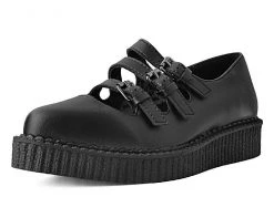 A9733L Black TUKskin⢠Pointed 3-Strap Mary Jane Womens