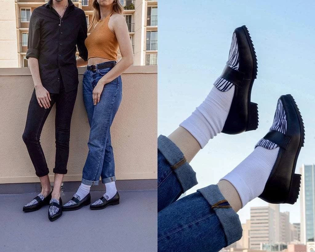 A9766 Black & White Zebra Print Loafer Mary Janes 6 A9766 Black & White Zebra Print Loafer Mary Janes