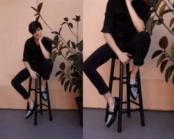 A9766 Black & White Zebra Print Loafer Mary Janes 15 A9766 Black & White Zebra Print Loafer Mary Janes