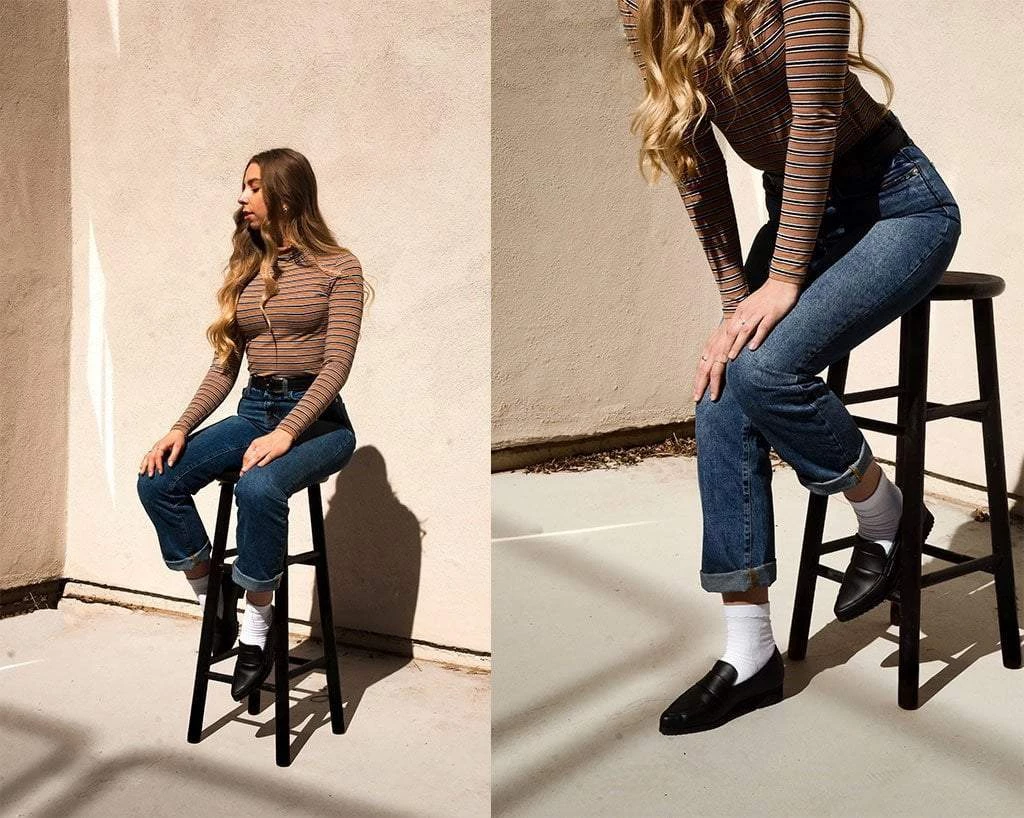 A9767 Womens Black Pointed Shark Tooth Loafer 7 A9767 Womens Black Pointed Shark Tooth Loafer