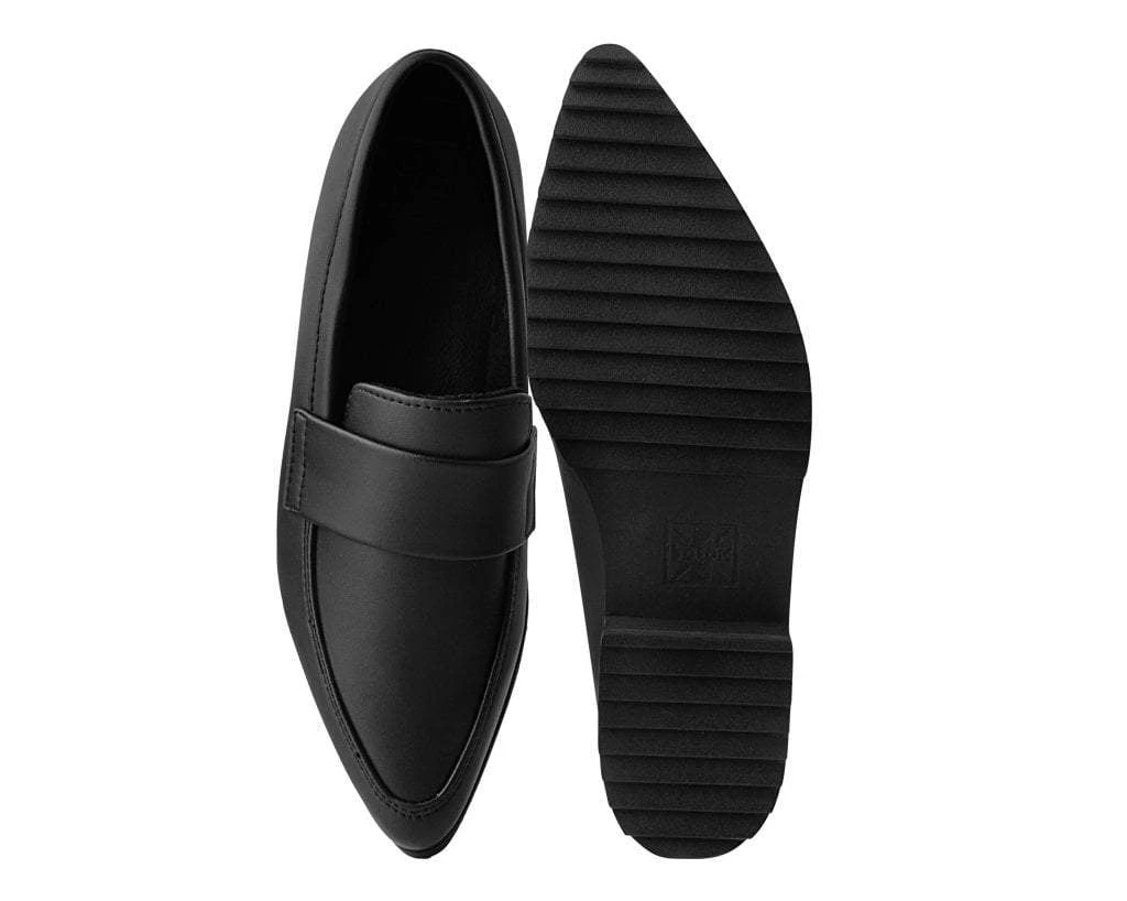 A9767 Womens Black Pointed Shark Tooth Loafer 4 A9767 Womens Black Pointed Shark Tooth Loafer