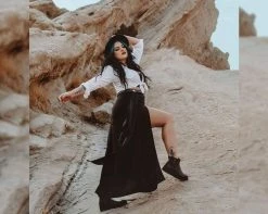 A9793 Black TUKskin™ Western Pullon Pointed Creeper Boot Womens