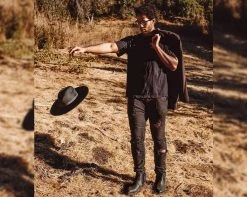 A9793 Black TUKskin™ Western Pullon Pointed Creeper Boot Womens