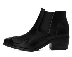 A9794L Womens Black Western Flame Pullon Boot