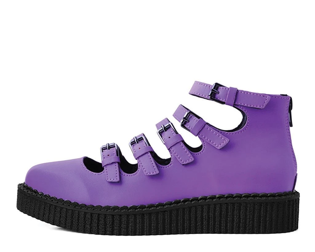 A9834L Purple TUKskin™ Multi-Strap Pointed Mary Jane Womens 5 A9834L Purple TUKskin™ Multi-Strap Pointed Mary Jane Womens