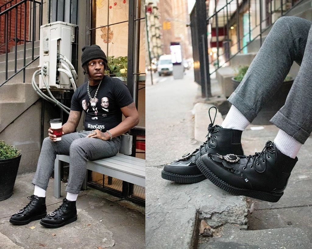 A9846 Black Western Bolo Pointed Creeper Boot 7 A9846 Black Western Bolo Pointed Creeper Boot