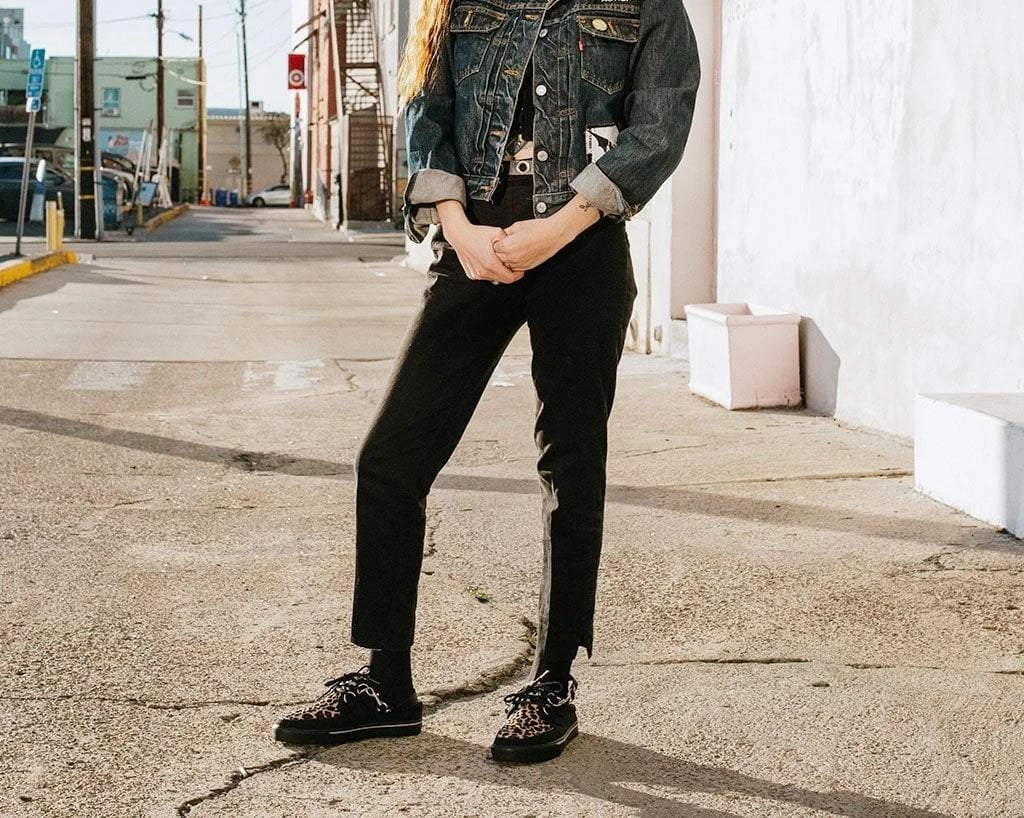 A9855 Black & Leopard VLK Mule Sneaker 6 A9855 Black & Leopard VLK Mule Sneaker