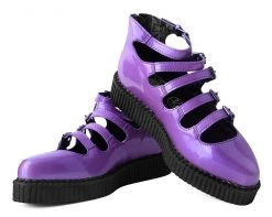 A9898L Purple Metallic Multi-Strap Pointed Mary Jane Womens 8 A9898L Purple Metallic Multi-Strap Pointed Mary Jane Womens