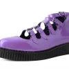 A9898L Purple Metallic Multi-Strap Pointed Mary Jane Womens