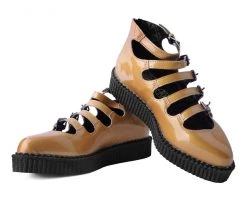 A9899L Womens Mustard Metallic Multi-Strap Pointed Mary Jane 8 A9899L Womens Mustard Metallic Multi-Strap Pointed Mary Jane