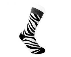 TSK1091 Grey Stripe Zebra Crew Sock