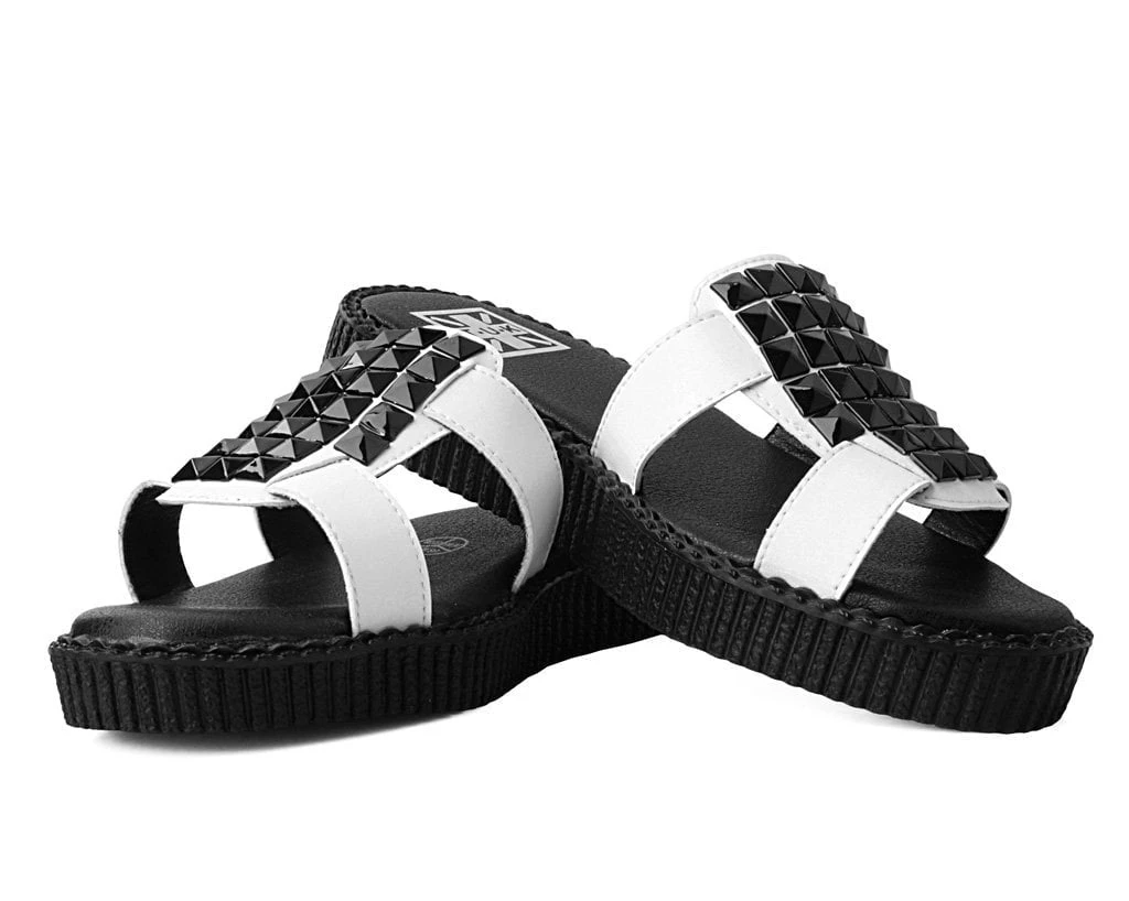 F9806L White TUKskin™ Studded Mule Sandal 3 F9806L White TUKskin™ Studded Mule Sandal