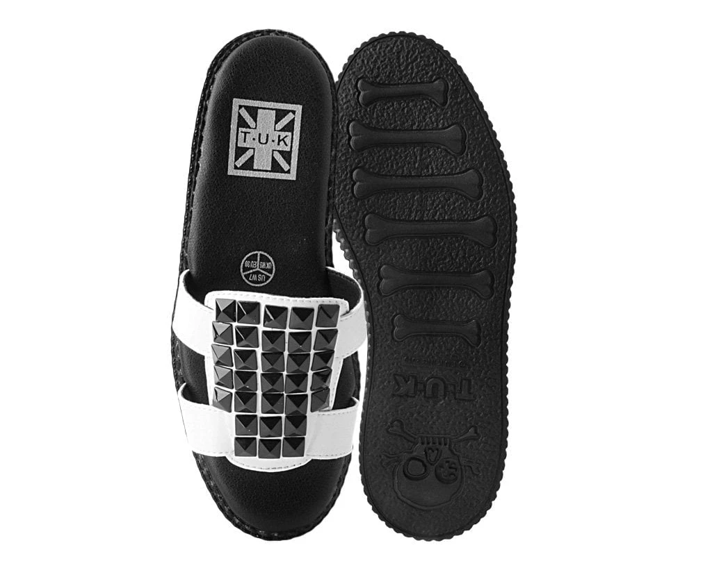 F9806L White TUKskin™ Studded Mule Sandal 4 F9806L White TUKskin™ Studded Mule Sandal