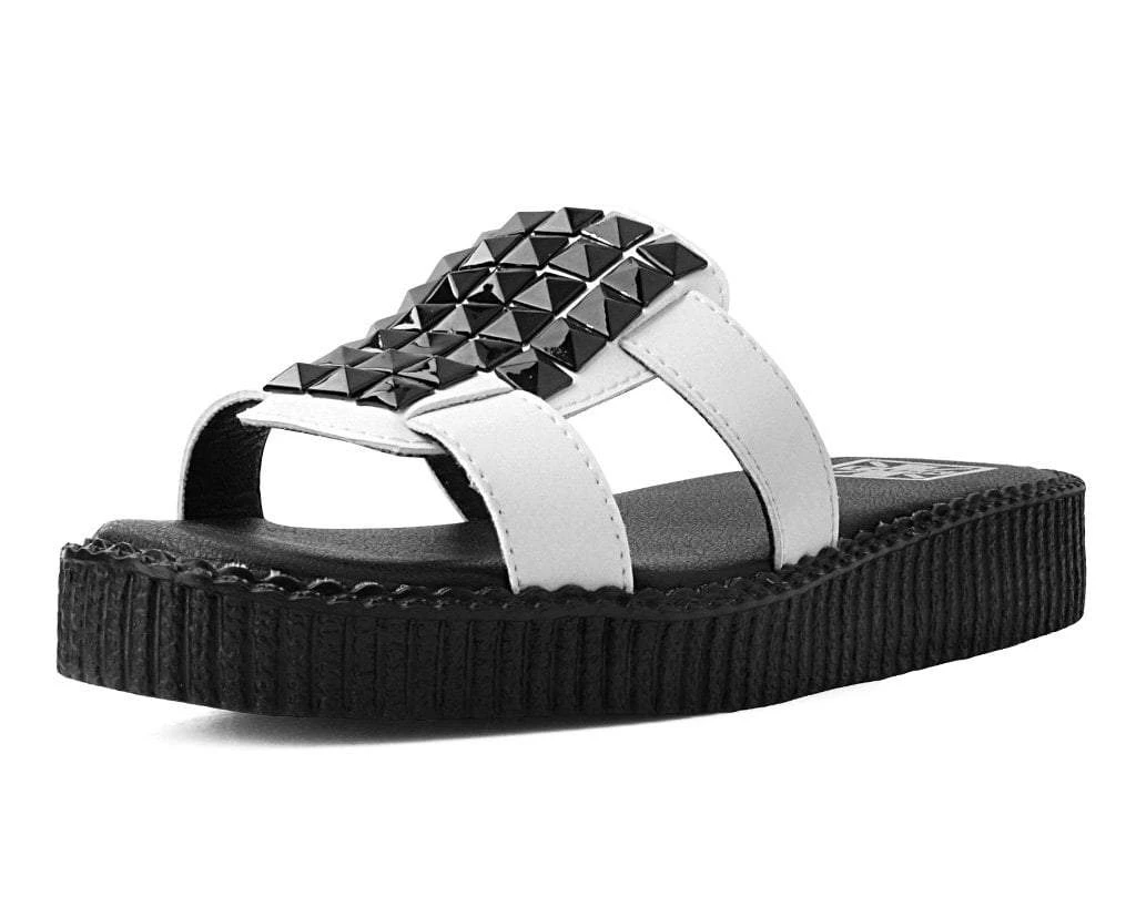 F9806L White TUKskin™ Studded Mule Sandal 1 F9806L White TUKskin™ Studded Mule Sandal