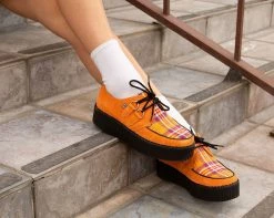 V9866 Orange Suede & Plaid D-Ring Mondo Creeper 11 V9866 Orange Suede & Plaid D-Ring Mondo Creeper