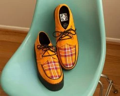 V9866 Orange Suede & Plaid D-Ring Mondo Creeper