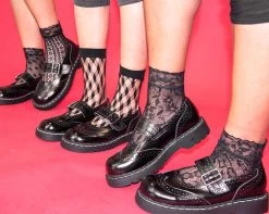 TSK1123 Black Assorted Fishnet 5-Pk Sock Womens