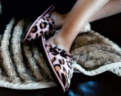 SL02 Pink Leopard Bow Slipper