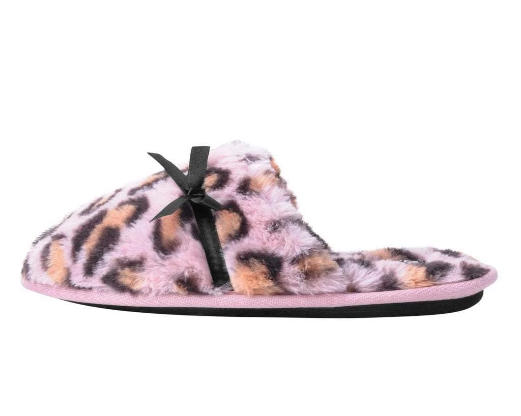 SL02 Pink Leopard Bow Slipper 1 SL02 Pink Leopard Bow Slipper